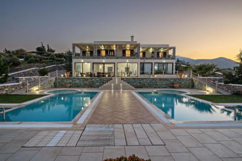 Agia Pelagia Villa | Sea Views at villa Anemomylos with Heated Pool, Ping Pong and Tennis