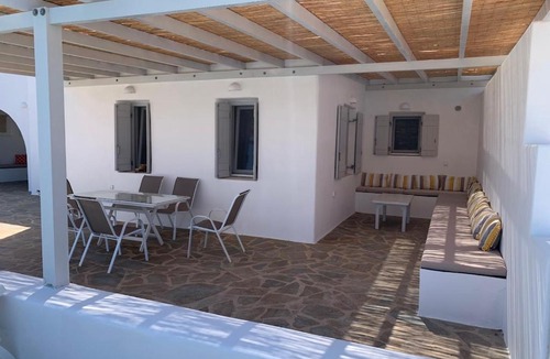 Paros Apartment | White and grey villas: Spacious 1 bed with shared pool and sea view