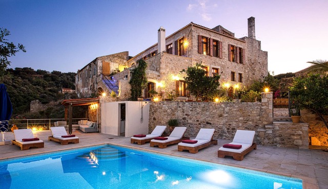 A unique historical manor offers high quality interior and panoramic sea views.