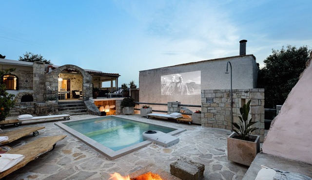 Antonia's stonebuilt mansion with a private pool