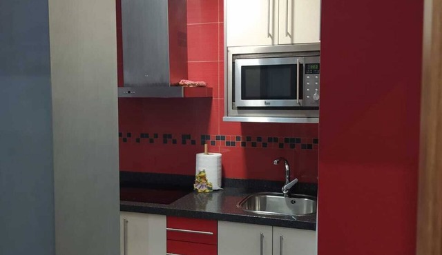 Apartment with one bedroom and kitchen.