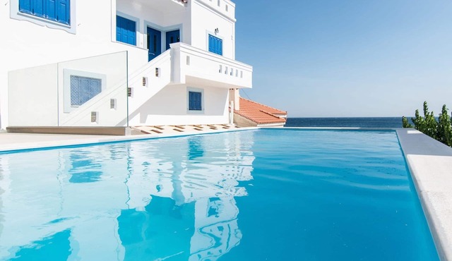Dazzling Samos Beachfront Villa | Villa Elysian Skies | Panoramic Sea Views |.