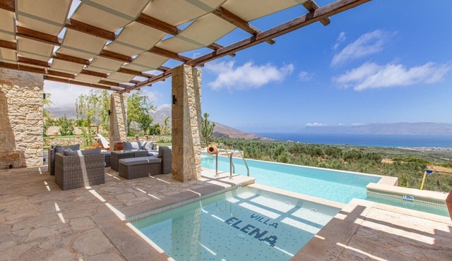 Heated pool + hydro-massage ★ Sea view ★ Near Falasarna