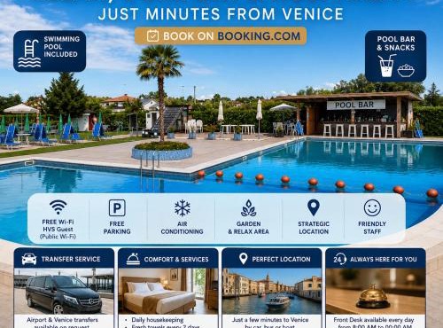Hotel Villa Sara with pool and parking near Venice