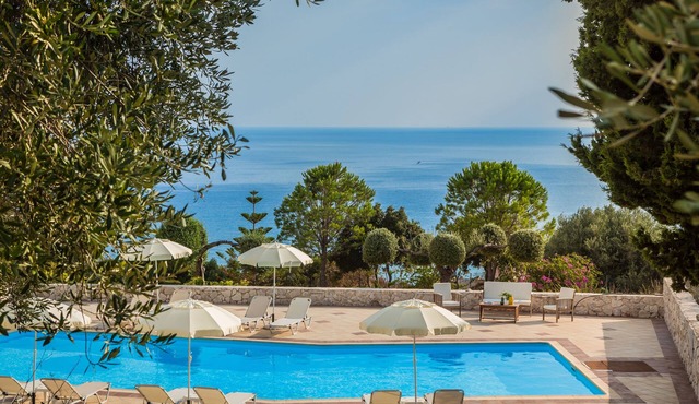 Kefalonia Lourdata, studios with pool, sea view