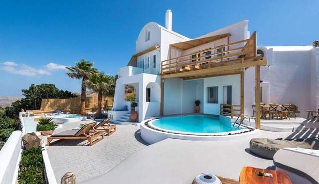Luxury Santorini Villa | Summer Lovers Villa Private Pool | 5 Bedrooms |.