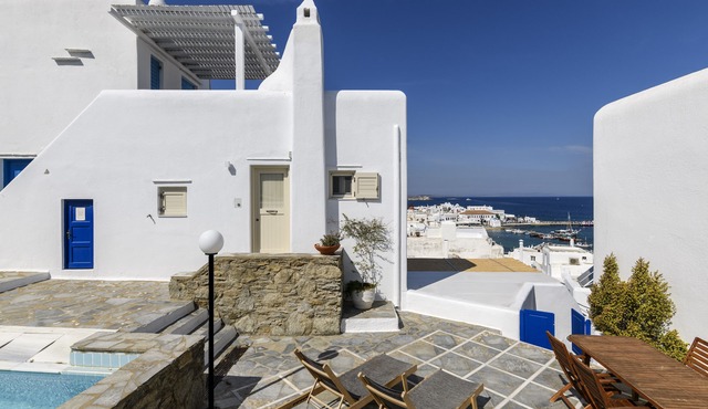 Mykonos Supreme Town House - Amazing Views, Pool, Private Jacuzzi & Parking -2BR