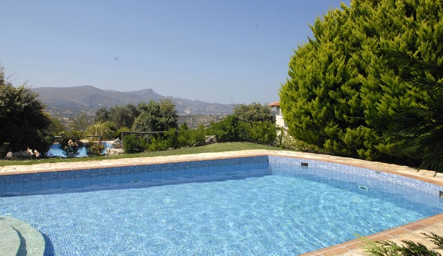 Villa Kalithea, stunning views of vineyards & mountains with the sea at distance